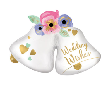 XXL Folienballon - Hochzeitsglocken - ø 83cm